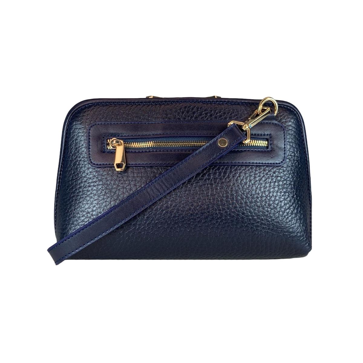 LeatherLuxe - Dark Blue Leather Clutch Bag Shoulder Bag; Crossbody Genuine leather Designer Premium leather bag for women leather hobo tote messenger bag Leather Accessories Leather Shop Leather Goods
