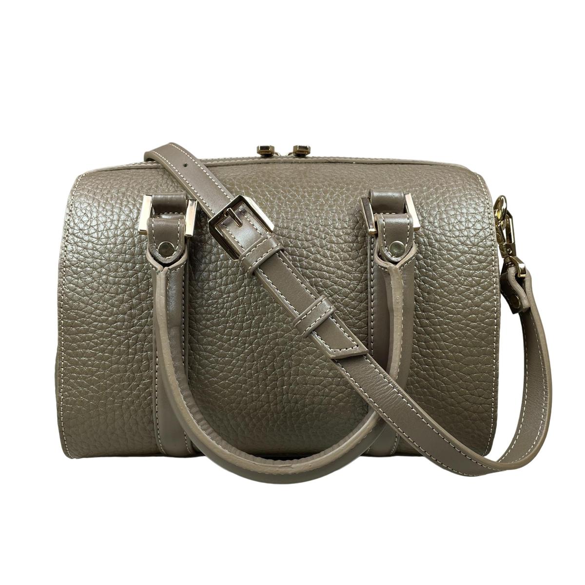 Dual handles and detachable crossbody strap, hardware close-up
