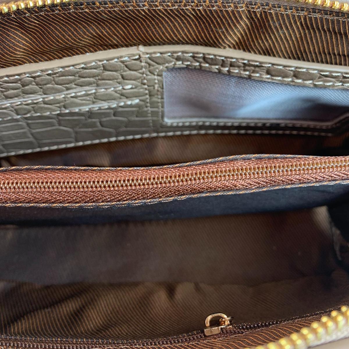 LeatherLuxe - Khaki Leather Clutch Bag Shoulder Bag; Crocodile Style; Crossbody Genuine leather Designer Premium leather bag for women leather hobo tote messenger bag Leather Accessories Leather Shop Leather Goods