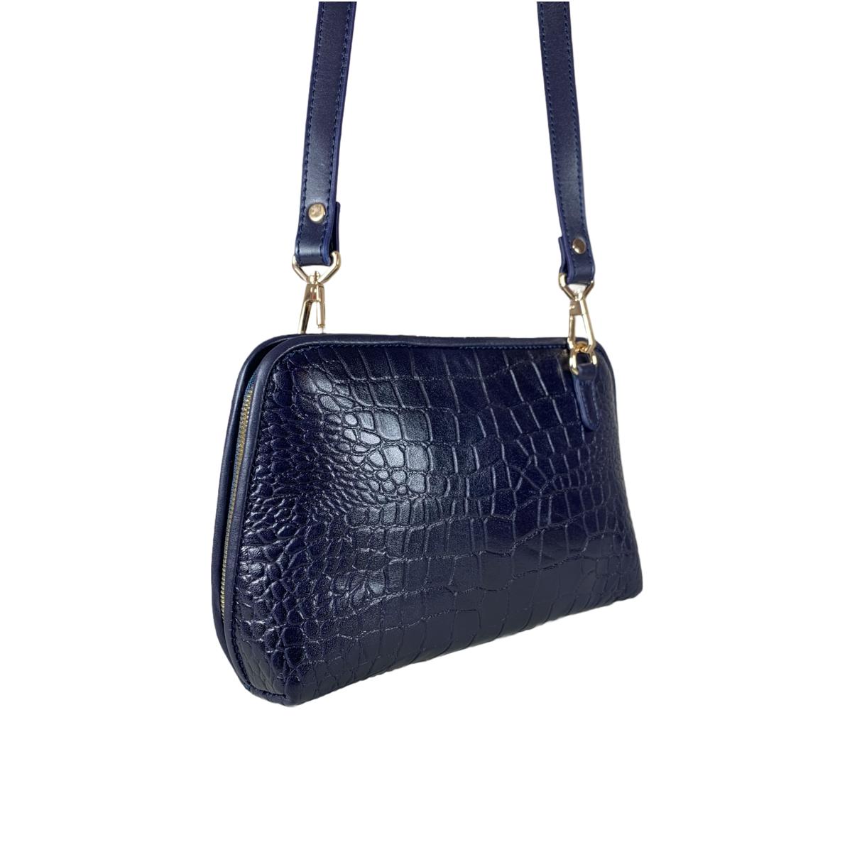 LeatherLuxe - Navy Blue Leather Clutch Bag Shoulder Bag; Crossbody Genuine leather Designer Premium leather bag for women leather hobo tote messenger bag Leather Accessories Leather Shop Leather Goods