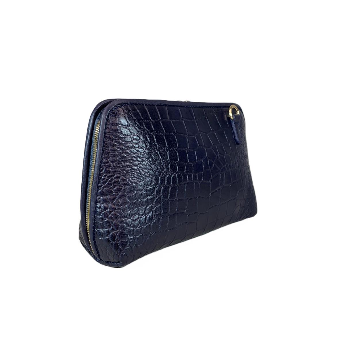LeatherLuxe - Navy Blue Leather Clutch Bag Shoulder Bag; Crossbody Genuine leather Designer Premium leather bag for women leather hobo tote messenger bag Leather Accessories Leather Shop Leather Goods
