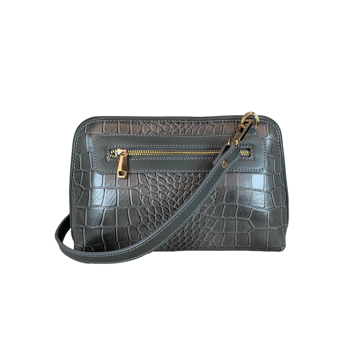 LeatherLuxe - Silver Leather Clutch Bag Shoulder Bag; Crossbody Genuine leather Designer Premium leather bag for women leather hobo tote messenger bag Leather Accessories Leather Shop Leather Goods