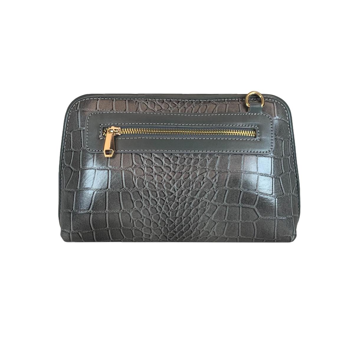LeatherLuxe - Silver Leather Clutch Bag Shoulder Bag; Crossbody Genuine leather Designer Premium leather bag for women leather hobo tote messenger bag Leather Accessories Leather Shop Leather Goods