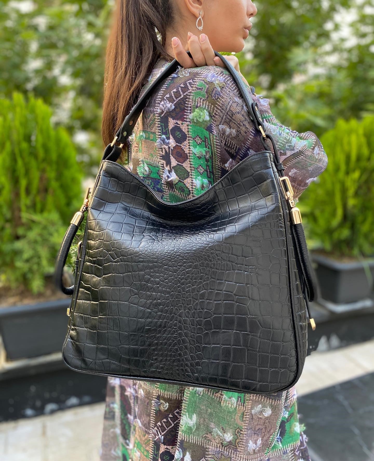 LeatherLuxe tote bag black