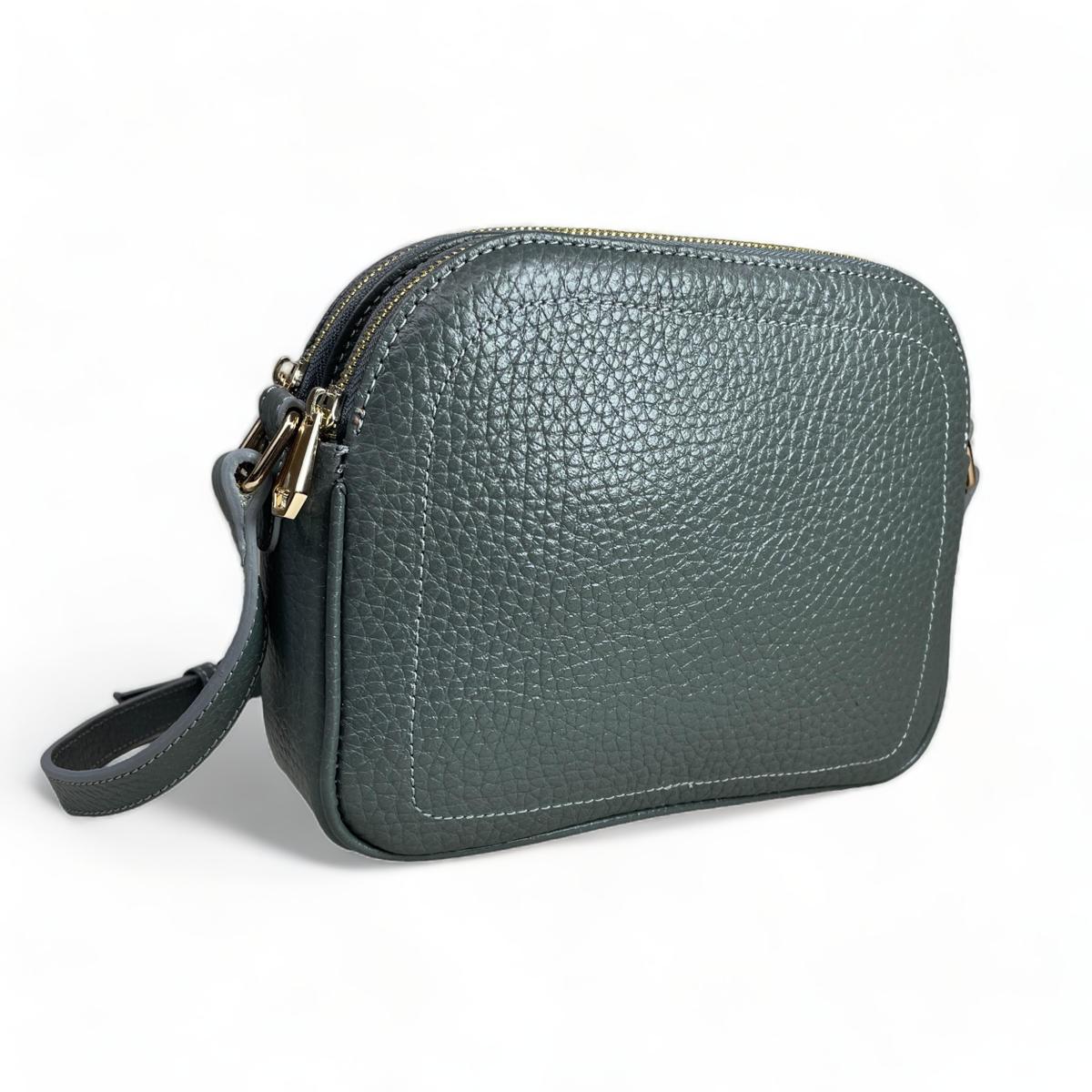 LeatherLuxe - Gray Leather Women's Shoulder Bag; Crossbody Genuine leather Designer Premium leather bag for women leather hobo tote messenger bag Leather Accessories Leather Shop Leather Goods