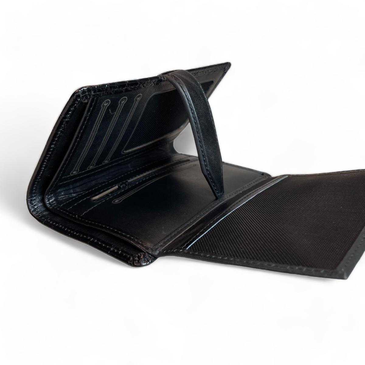LeatherLuxe - Black Wallet Genuine Leather Wallet; Card Holder Genuine leather Designer Premium leather bag for women leather hobo tote messenger bag Leather Accessories Leather Shop Leather Goods