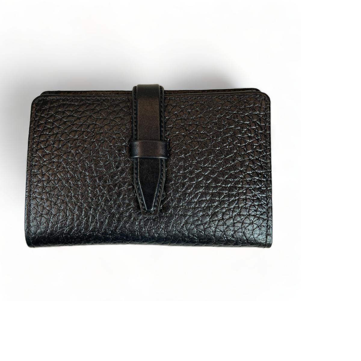 LeatherLuxe - Black Wallet Genuine Leather Wallet; Card Holder Genuine leather Designer Premium leather bag for women leather hobo tote messenger bag Leather Accessories Leather Shop Leather Goods