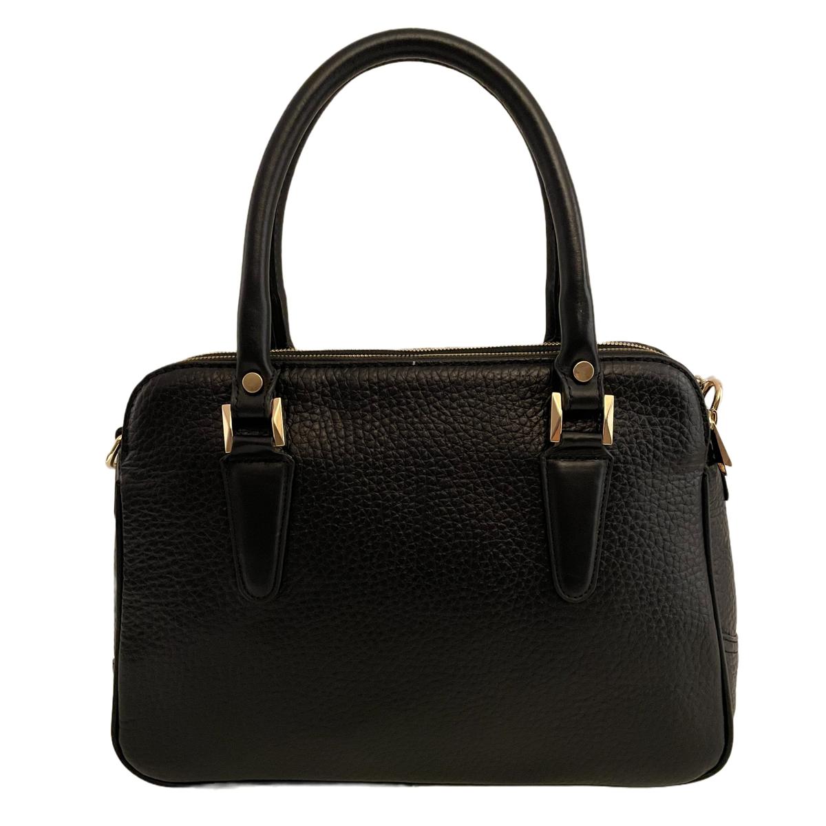 Black leather store designer bag