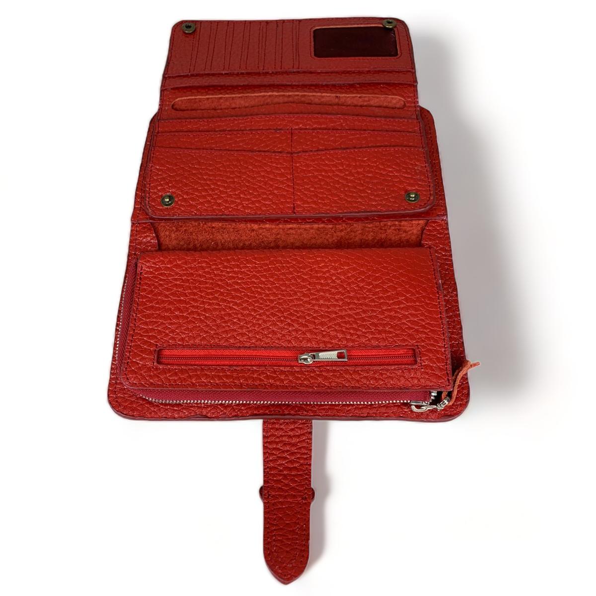 LeatherLuxe - Red Leather Clutch; Women's Wallets, Purses & Card Holders Genuine leather Designer Premium leather bag for women leather hobo tote messenger bag Leather Accessories Leather Shop Leather Goods
