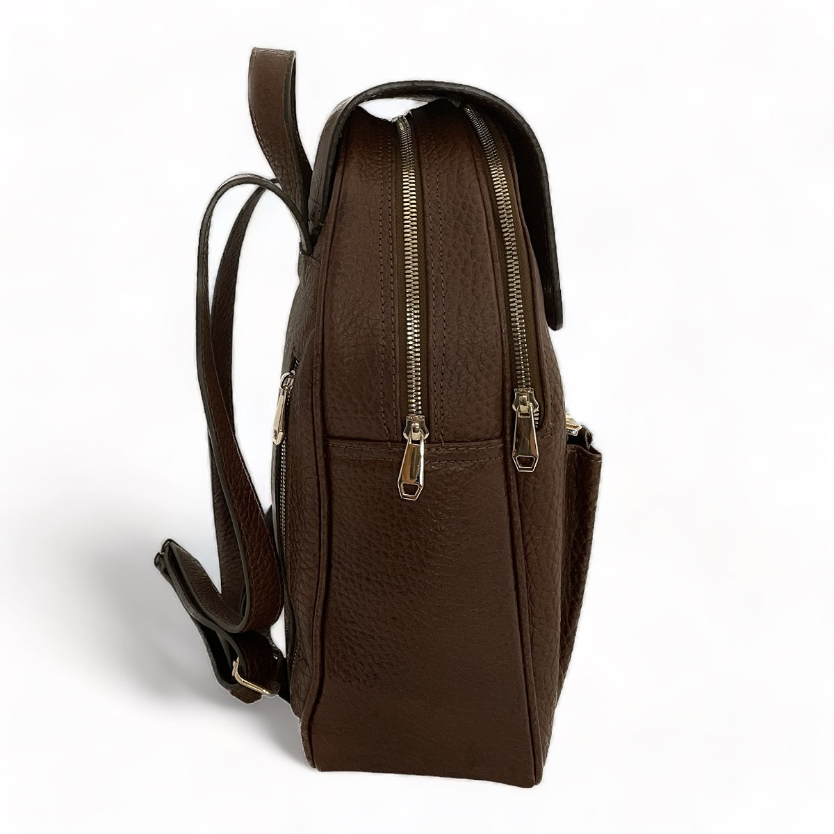 LeatherLuxe - Brown Leather Women's Backpack side