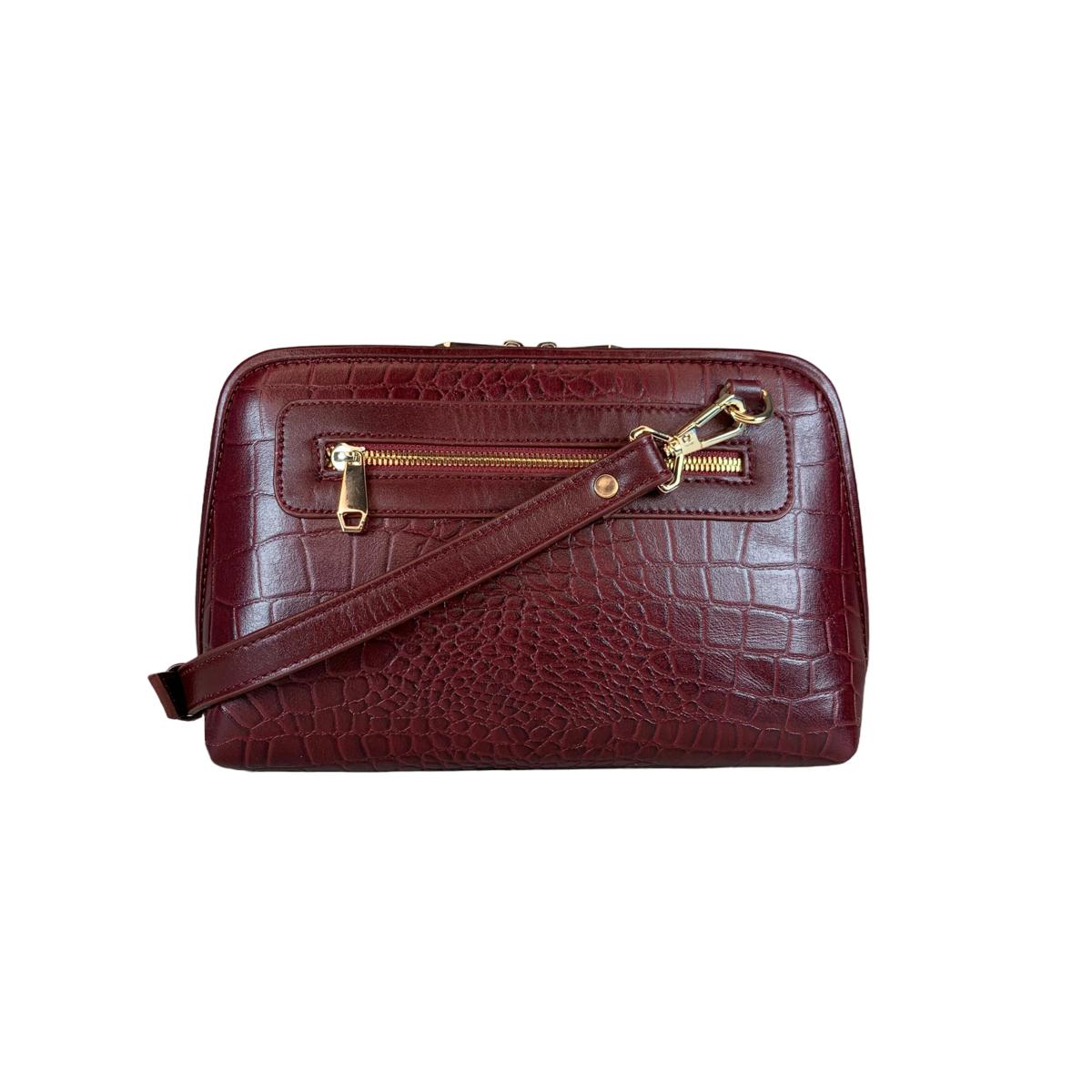 Dark red clutch sale