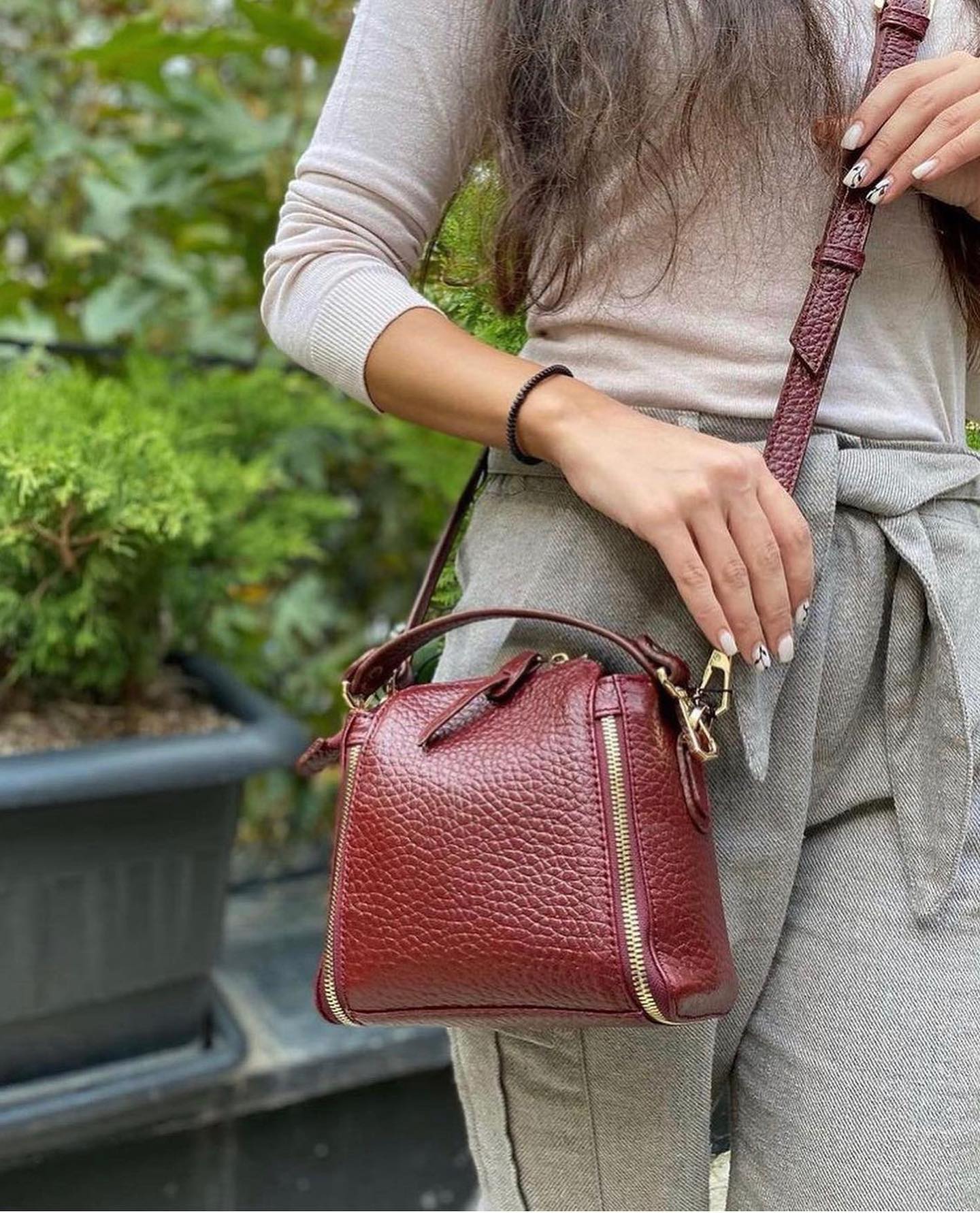 LeatherLuxe crossbody bag red for girls
