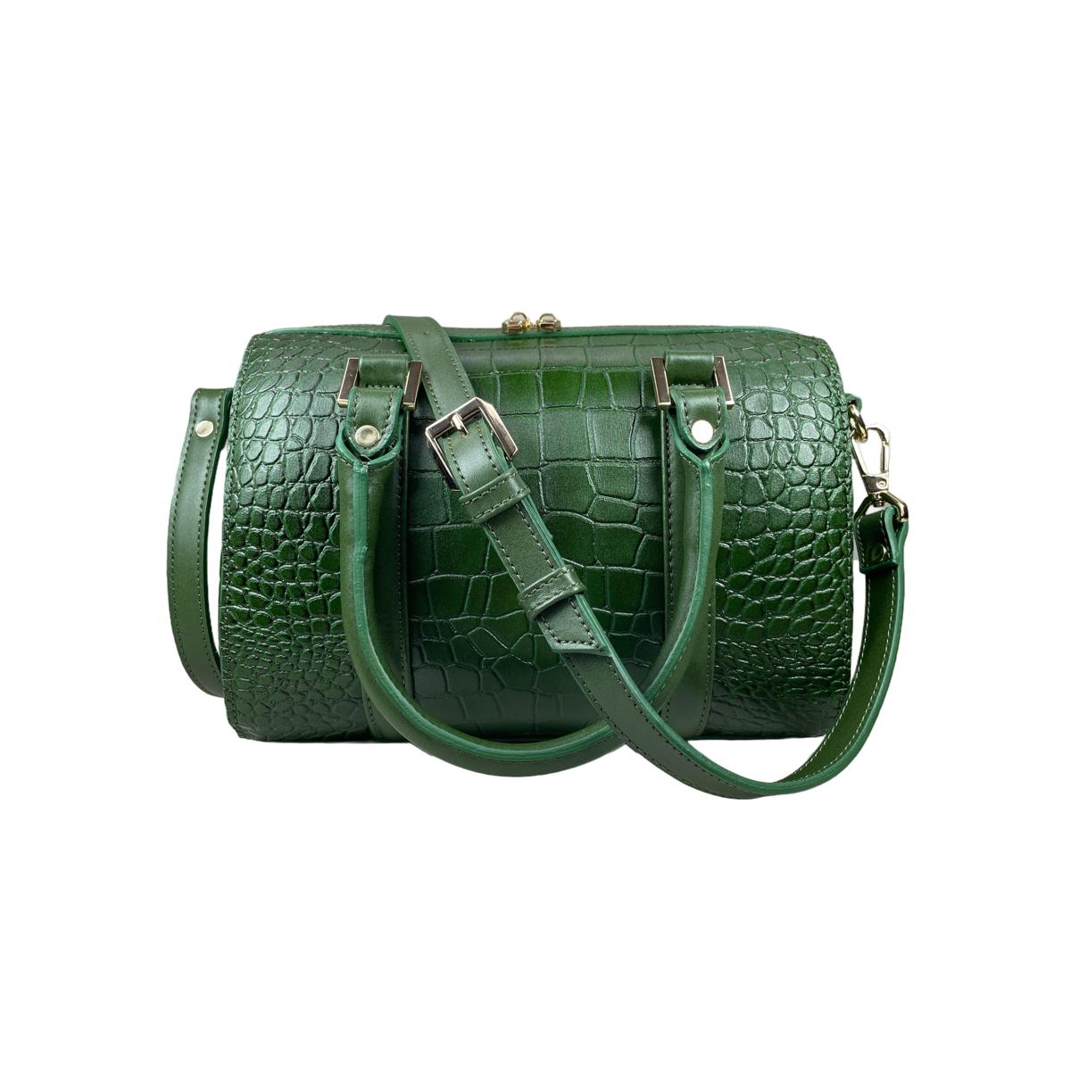 LeatherLuxe - Green Leather Women's Barrel Shoulder Bag - Elevate Your Style Genuine leather Designer Premium leather bag for women leather hobo tote messenger bag Leather Accessories Leather Shop Leather Goods