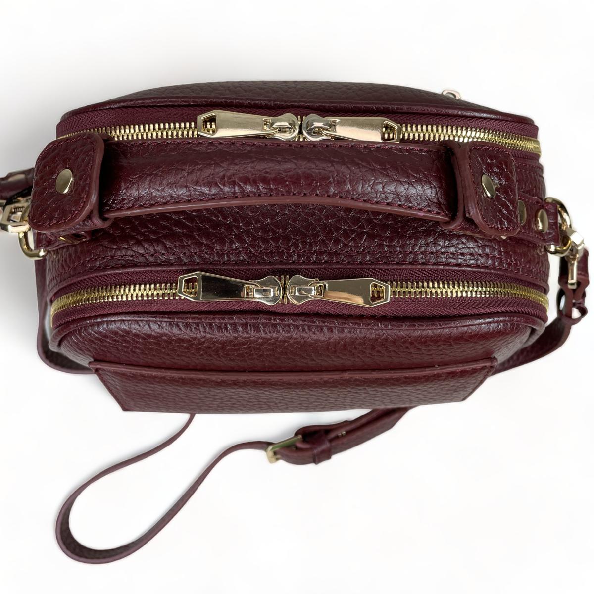 Dark red leather bag sale