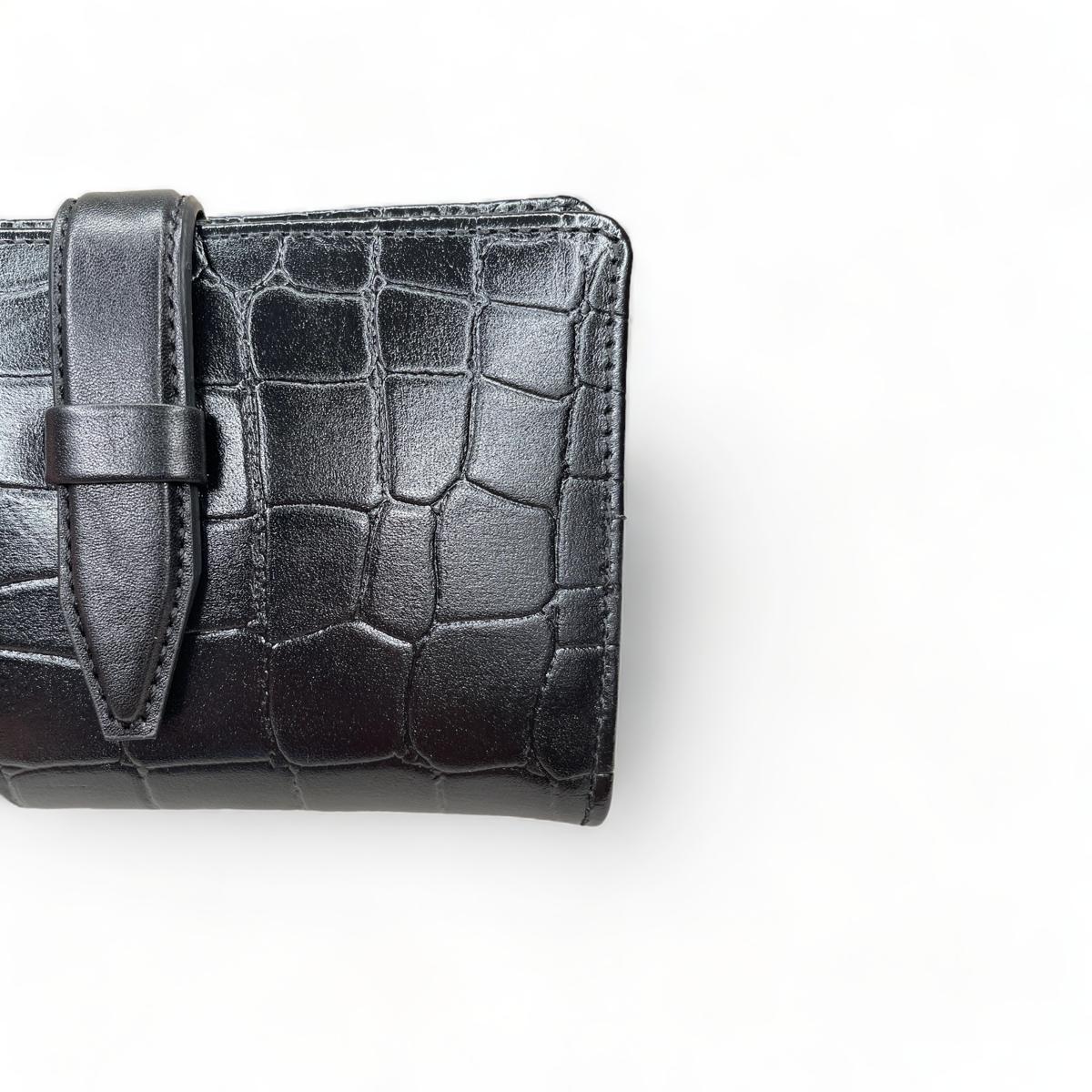 LeatherLuxe - Black Wallet Genuine Leather Wallet; Card Holder Genuine leather Designer Premium leather bag for women leather hobo tote messenger bag Leather Accessories Leather Shop Leather Goods