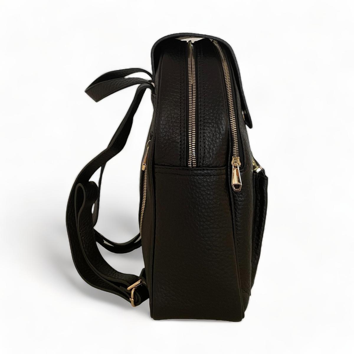 black leather backpack womens australia Black Leather Women's Backpack – Genuine