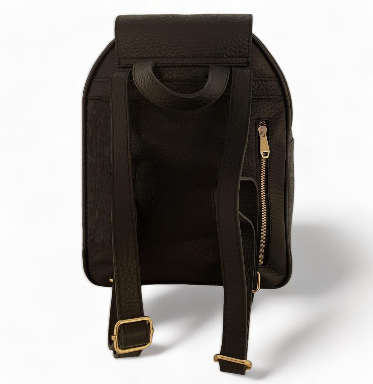 black leather backpack accessorize Black Leather Women's Backpack – Genuine