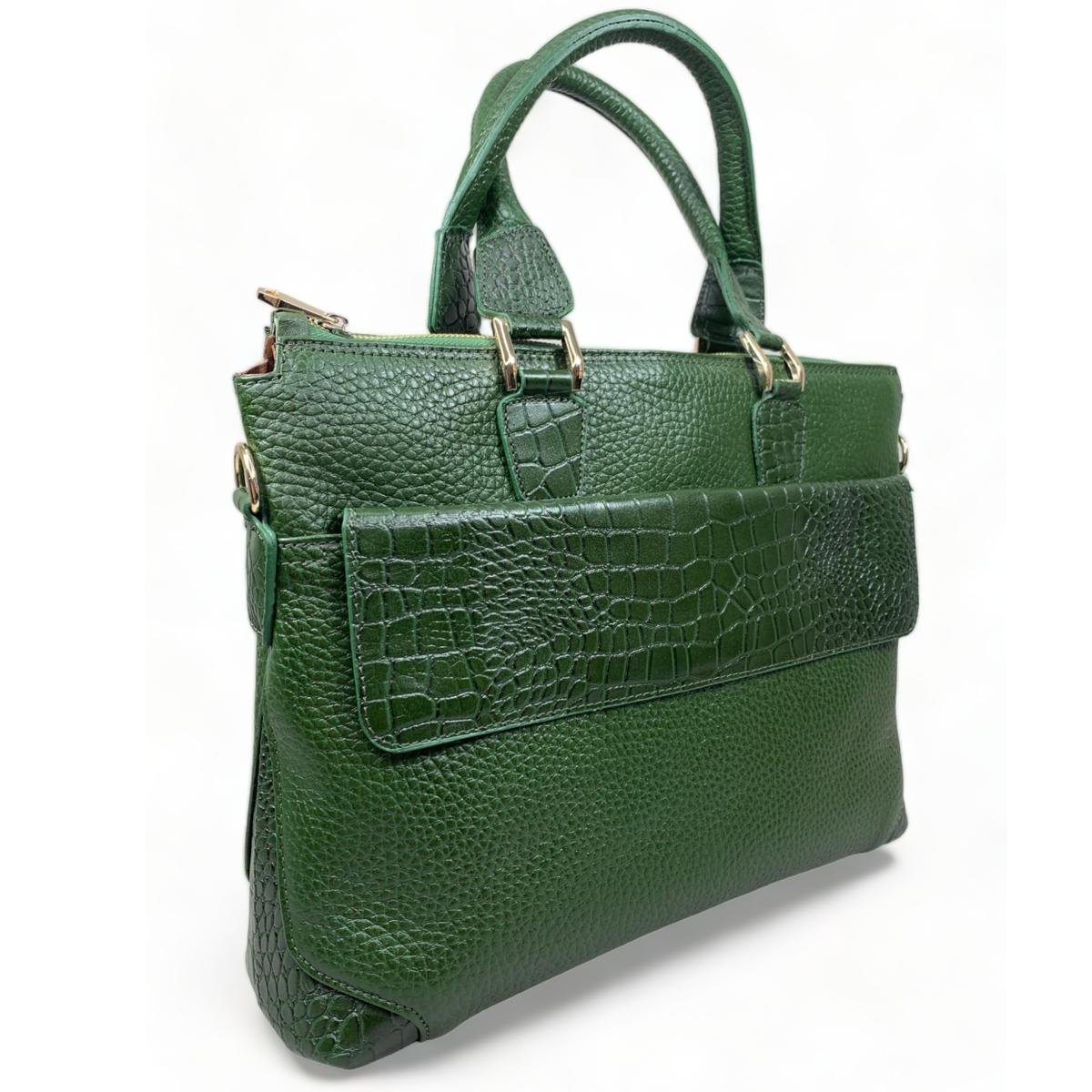 LeatherLuxe - Green Leather Unisex Bag; Laptop Bag; Large Bag Genuine leather Designer Premium leather bag for women leather hobo tote messenger bag Leather Accessories Leather Shop Leather Goods